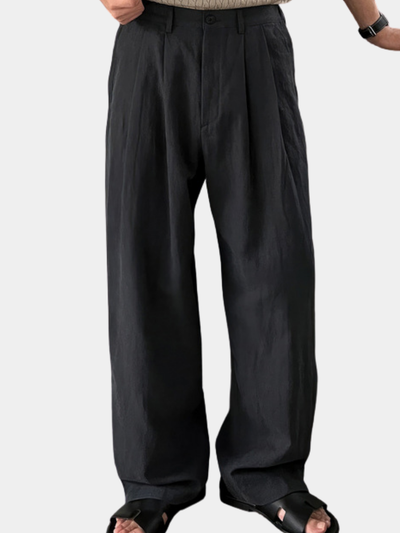 ENZO | PANTALONI DI LINO A GAMBA LARGA