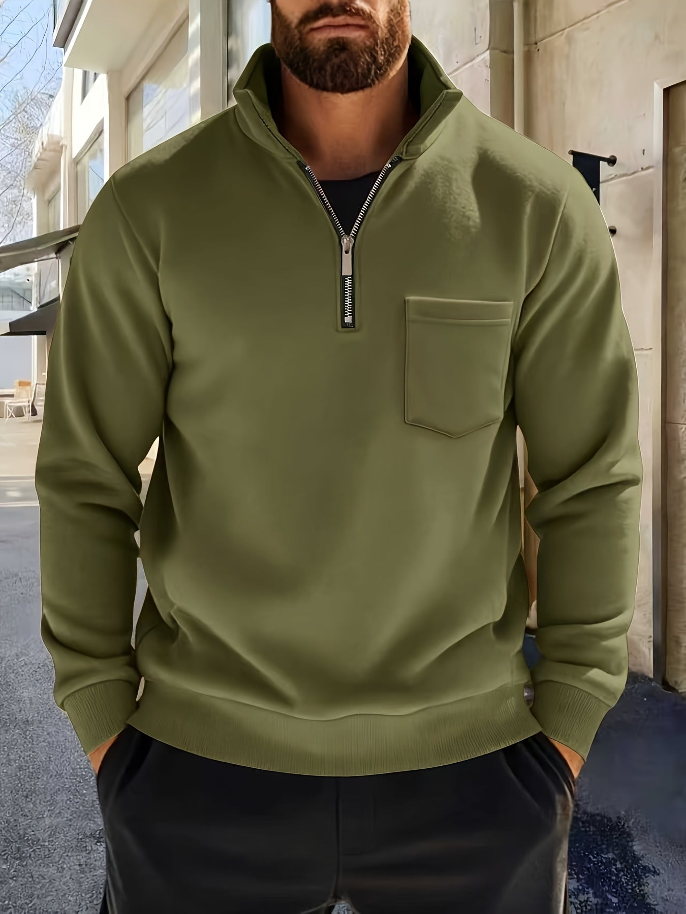 Roveri - Maglia a maniche lunghe con mezza cerniera