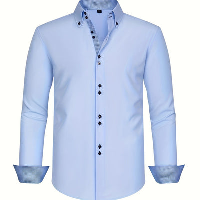 ALBERTO | CAMICIA ELEGANTE LEGGERA CON DETTAGLI A CONTRASTO