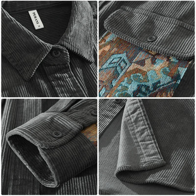 ORESTE | CAMICIA COMODA CON DISEGNO PATCHWORK