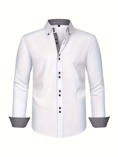 ALBERTO | CAMICIA ELEGANTE LEGGERA CON DETTAGLI A CONTRASTO