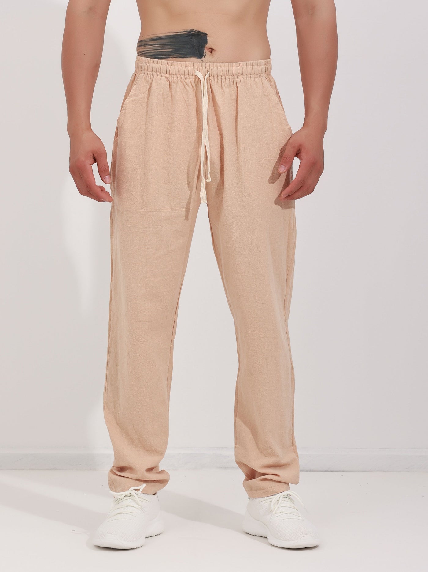 ENRICO | PANTALONE LARGO IN COTONE CON CORDINO