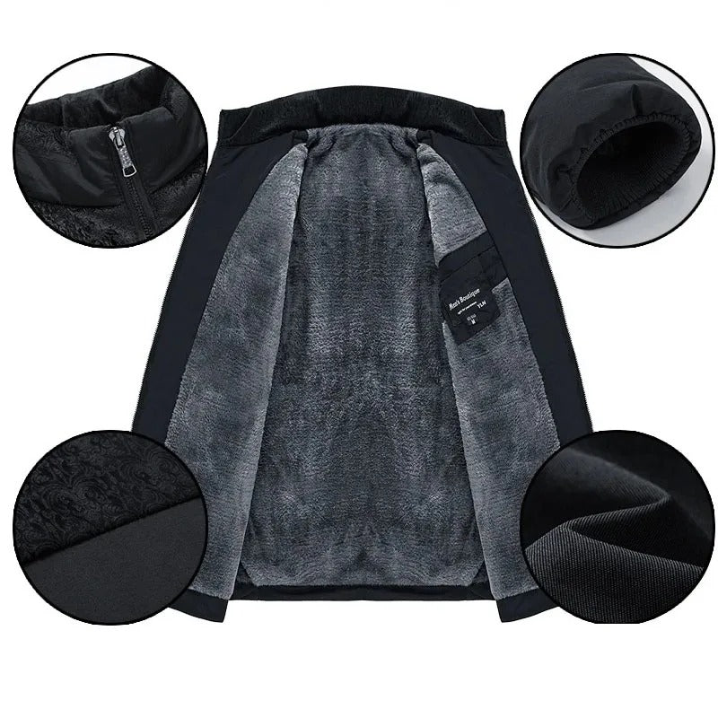 Roveri - Giacca con fodera in pile e cerniera frontale