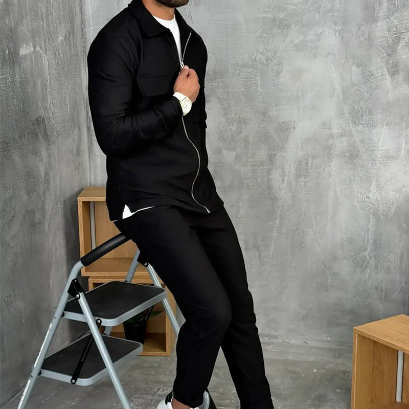 Roveri -  Tuta con zip e righe