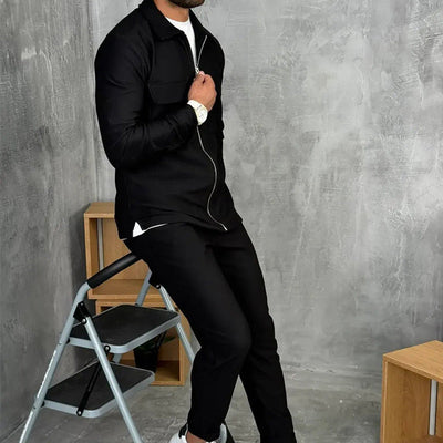 Roveri -  Tuta con zip e righe