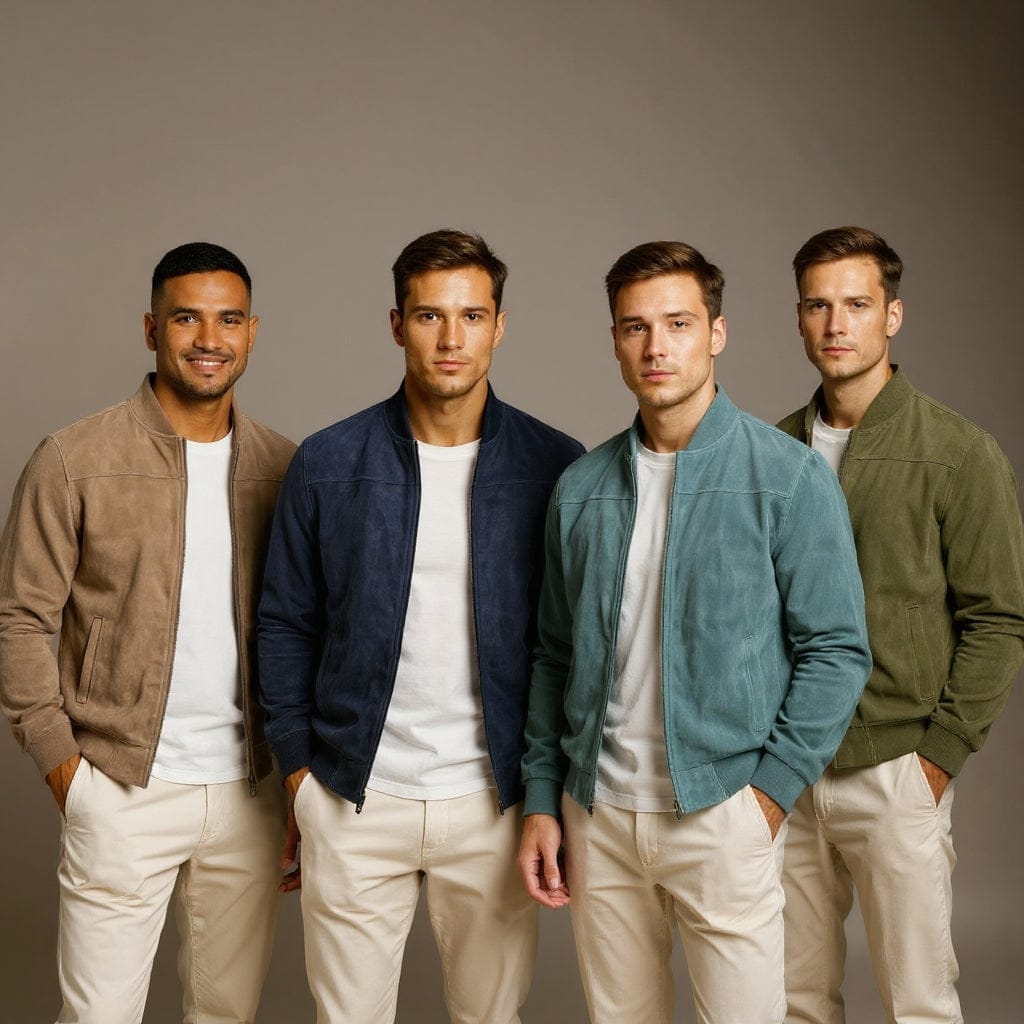 Roveri - Giacca Classica in Pelle Scamosciata