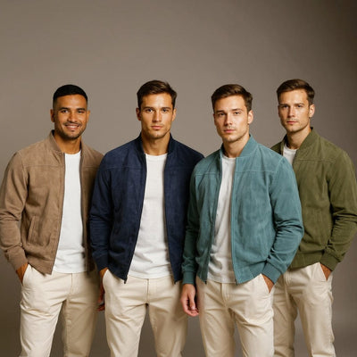 Roveri - Giacca Classica in Pelle Scamosciata